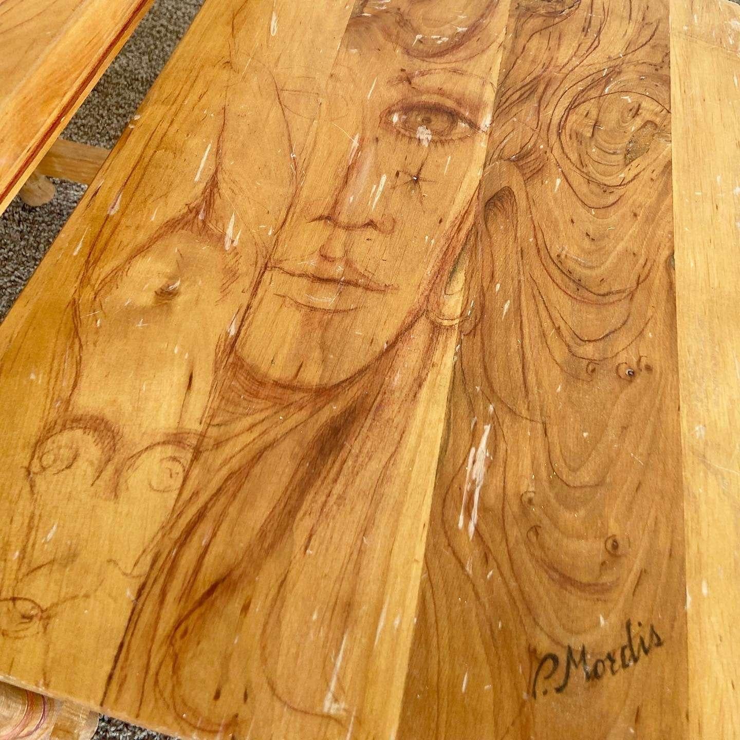 Vintage Holz Hand gezeichnet weiblichen Körper Form Verschachtelung Tische - Set von 4 im Angebot 2