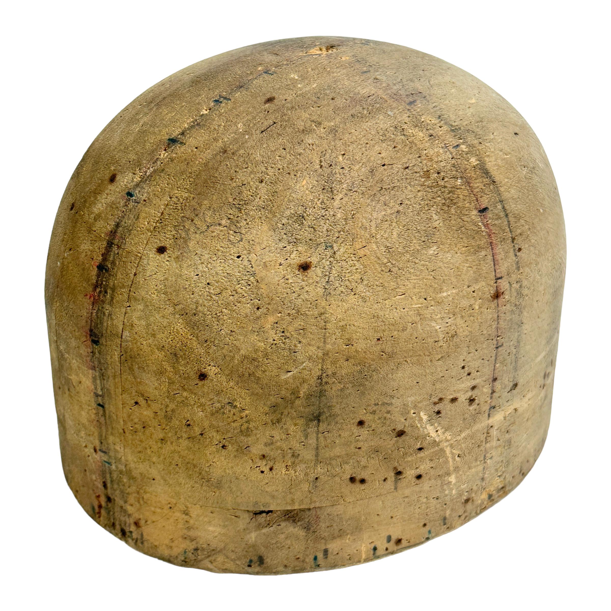Early 20th Century Vintage Wooden Hat Form Mold, Vienna, Austria, 1920s For Sale