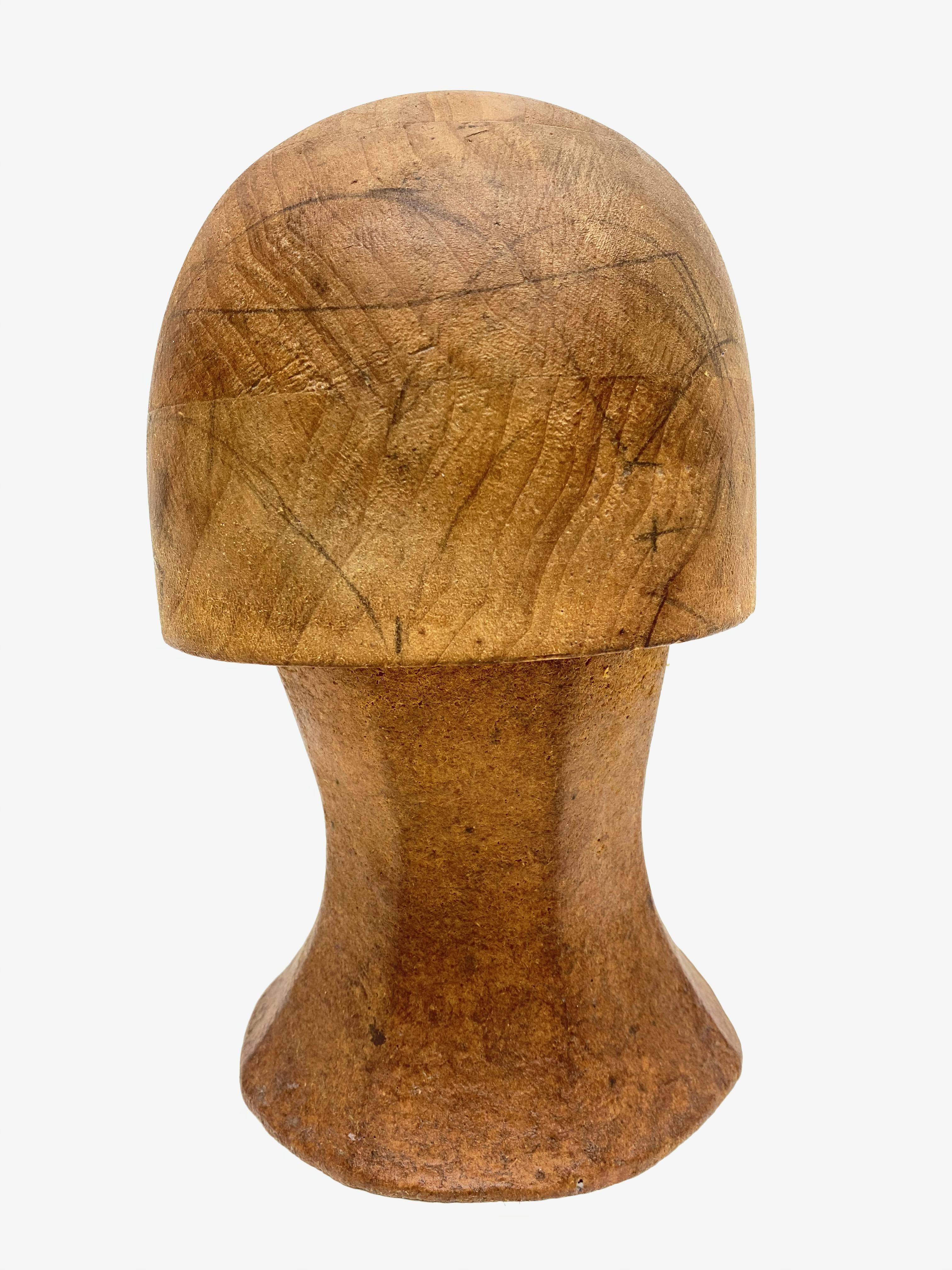 German Vintage Wooden Hat Form Mold, Vienna, Austria, 1930s