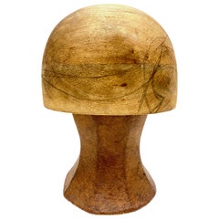 Vintage Wooden Hat Form Mold, Vienna, Austria, 1930s