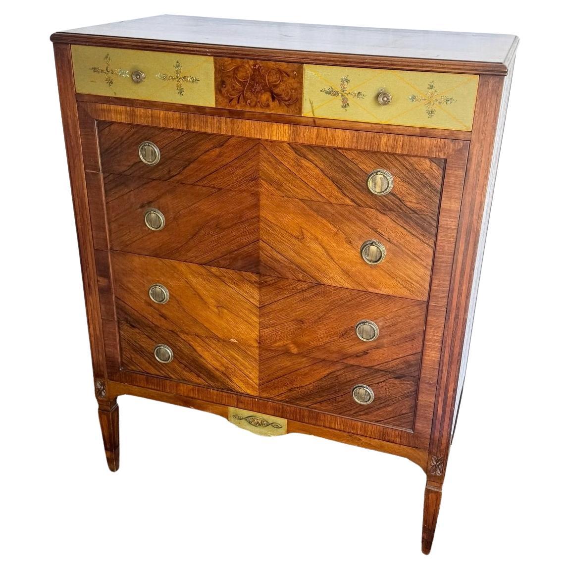 Vintage Wooden Highboy by Royal Furniture Company of Grand Rapids Michigan For Sale