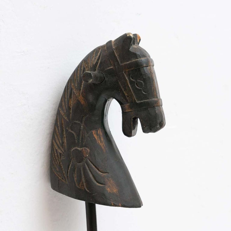 Spanish Vintage Wooden Hobby Horse Toy, circa 1950