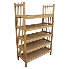 Vintage Wooden Industrial 5 Shelf Shoe Drying Rack Steampunk Bookcase Stand