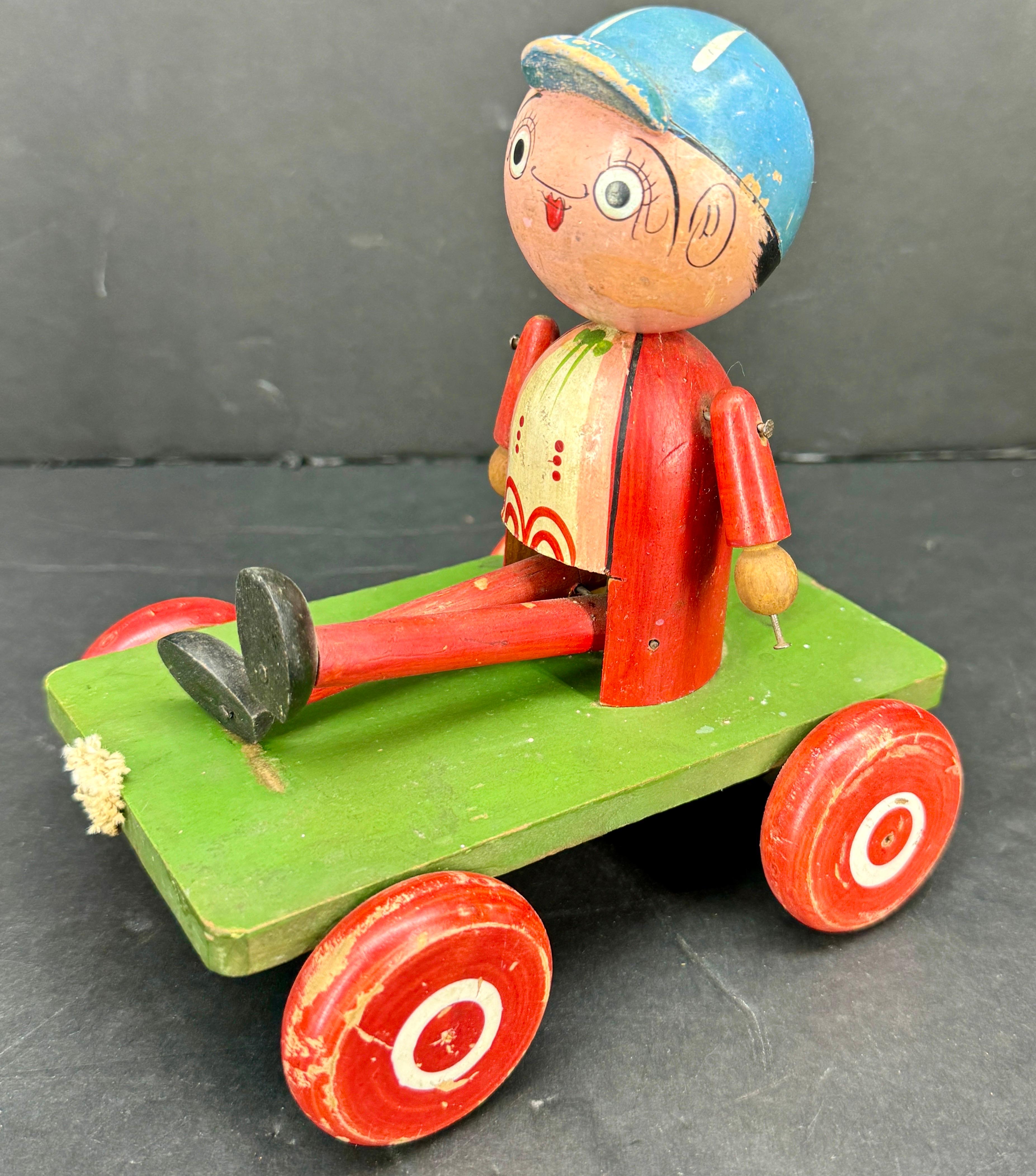 American Classical Vintage Wooden Jaymar Toy on Wheels, circa 1930 For Sale