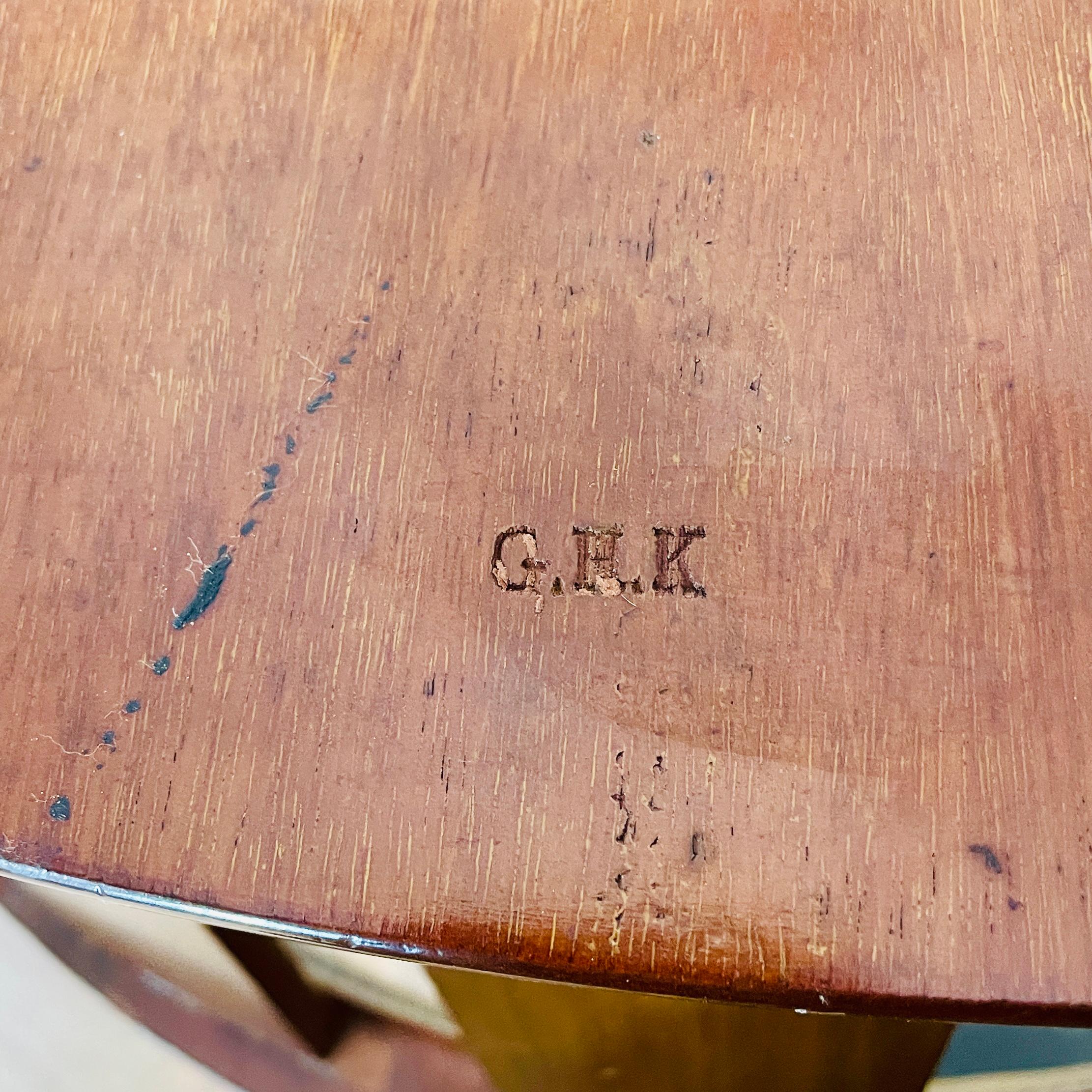 Ehemaliger Bürostuhl aus Holz und Leder von G.H.K., ca. 1930er Jahre im Angebot 2