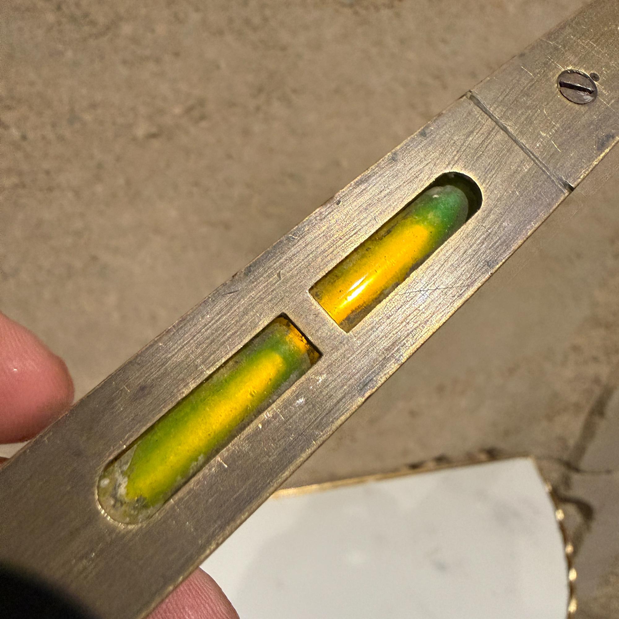 Vintage Wooden Level - Teak and Brass Dual Window Spirit Level - J Rabone & Sons For Sale 1
