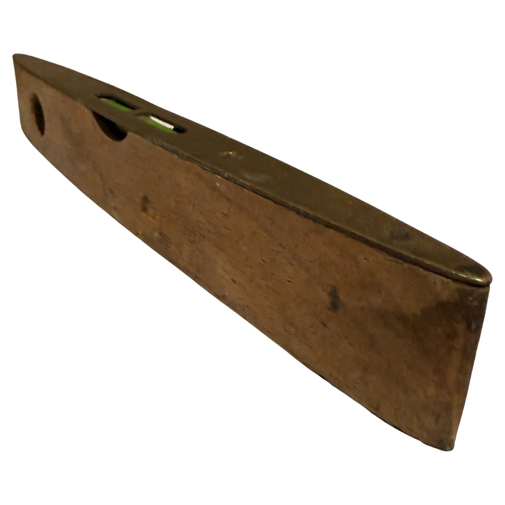 Vintage Wooden Level - Teak and Brass Dual Window Spirit Level - J Rabone & Sons For Sale