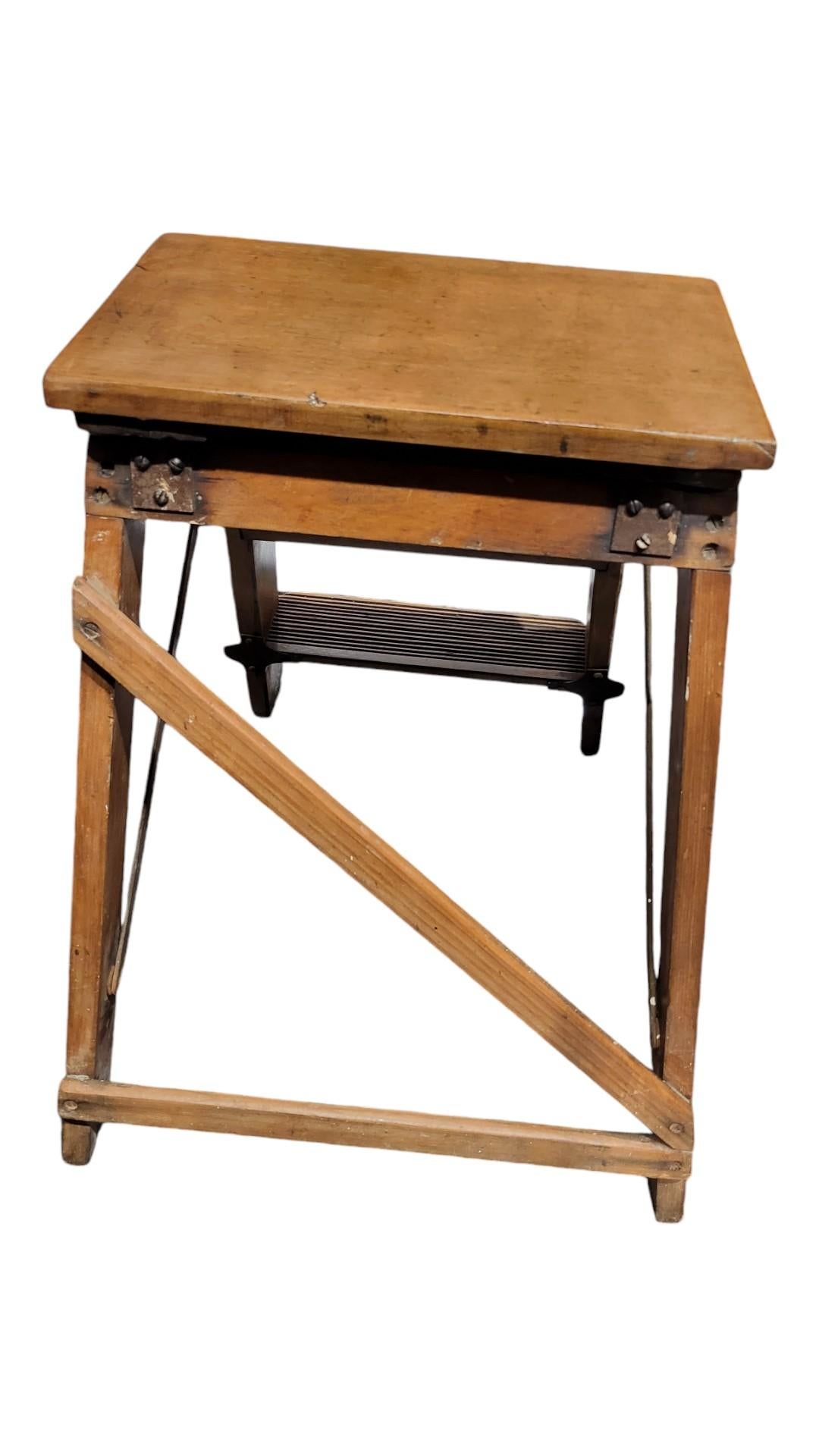 English Vintage Wooden Library Steps