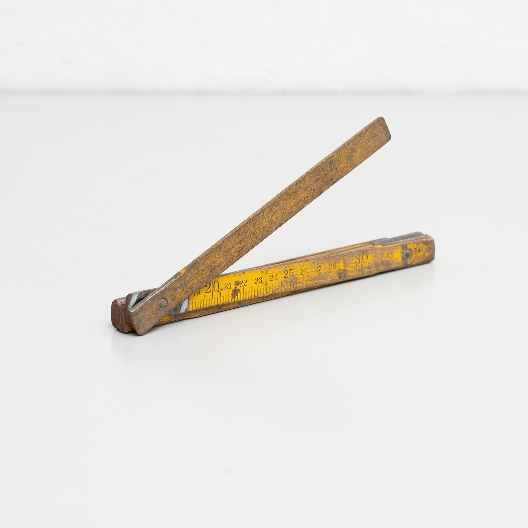 Vintage Wooden Measuring Stick, circa 1950 For Sale 4