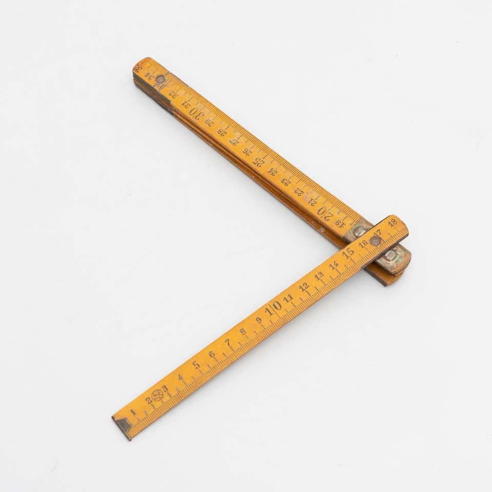 Mid-Century Modern Vintage Wooden Measuring Stick, circa 1950 For Sale