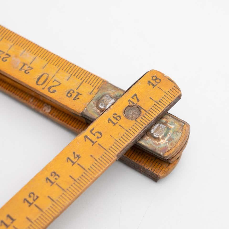 Spanish Vintage Wooden Measuring Stick, circa 1950 For Sale