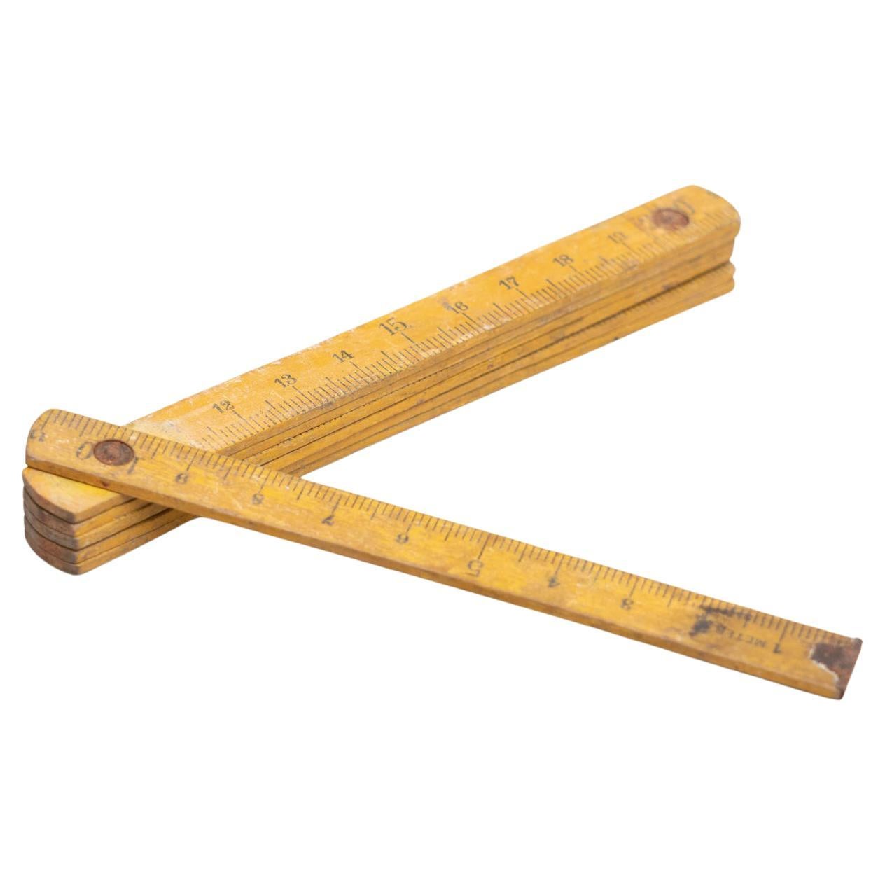 Vintage Wooden Measuring Stick, circa 1950 For Sale