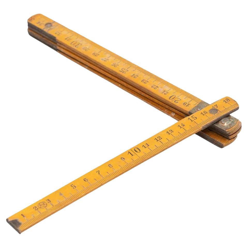 Vintage Wooden Measuring Stick, circa 1950 For Sale
