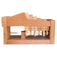 Vintage Wooden Mechanical Marble Run Toy Vintage Wooden Mechanical Marble Run Toy