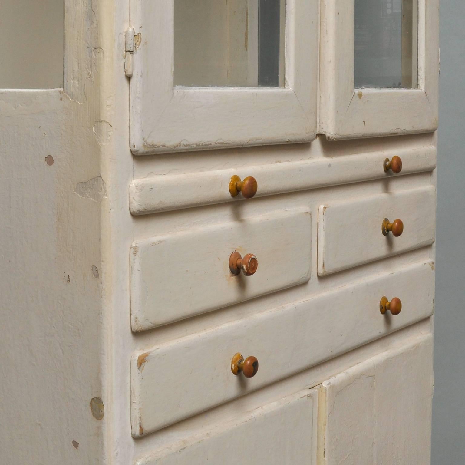 Vintage Wooden Medical Cabinet, 1940s 1