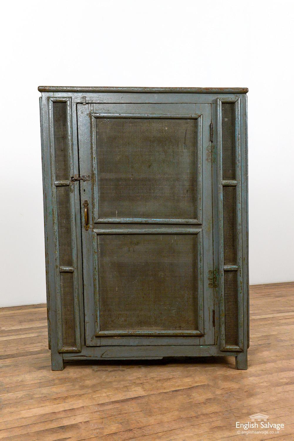 European Vintage Wooden Mesh Front Pantry Cabinet, 20th Century For Sale