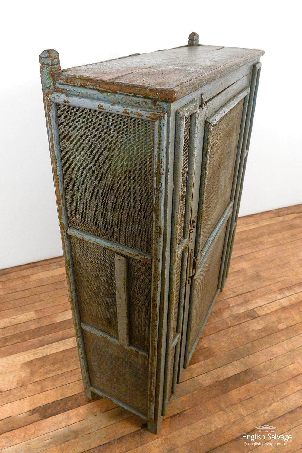 Vintage Wooden Mesh Front Pantry Cabinet, 20th Century For Sale 2