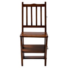 Used Wooden Metamorphic Step Ladder Folding Library Chair