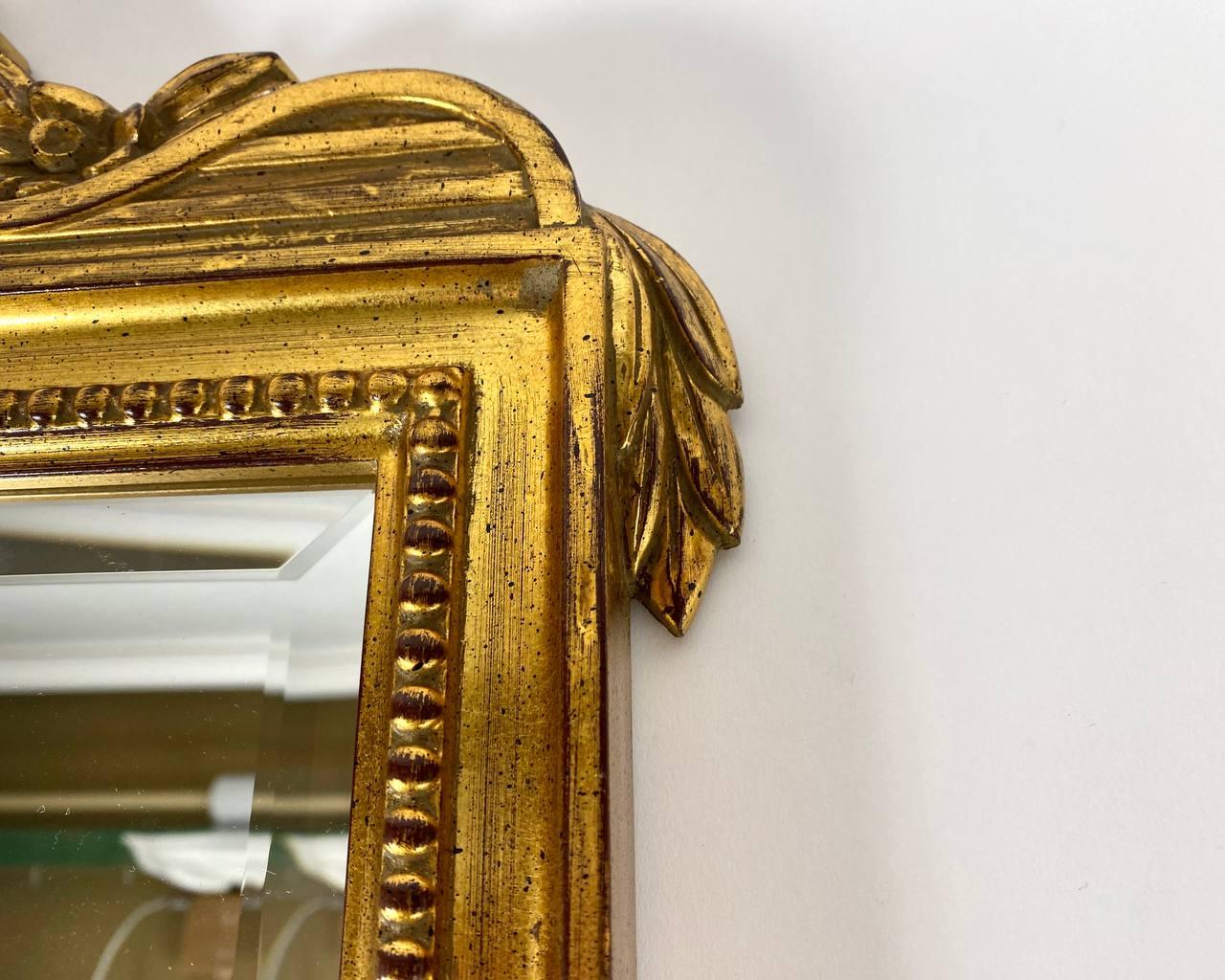 Belgian Vintage Wooden Mirror, Belgium Framed Wall Mirror Rectangular Wall Mirror For Sale