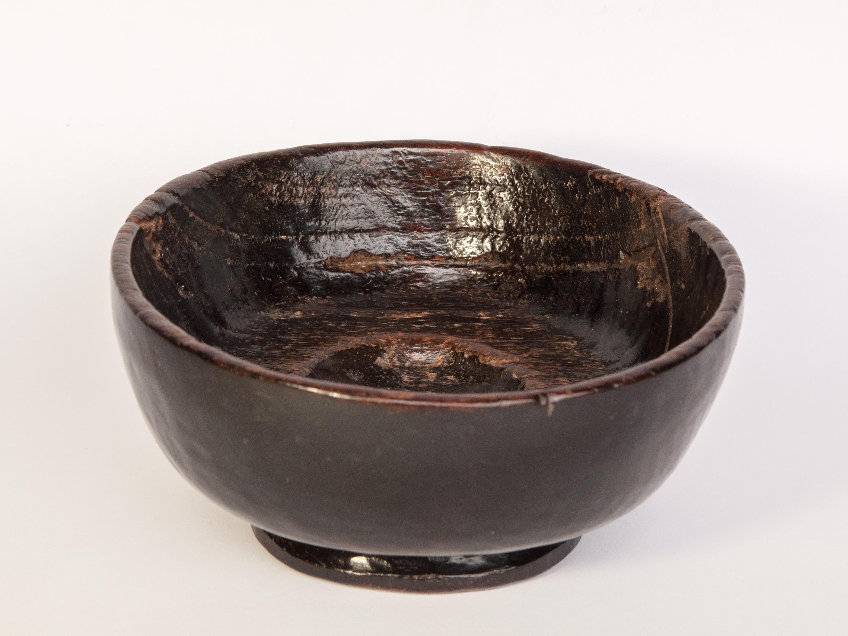 Vintage Wooden Mortar Bowl, Footed, Sumba, Indonesia, Mid-20th Century 5