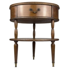 Vintage wooden nightstand Italy 1950s, mid-century wooden bedside table