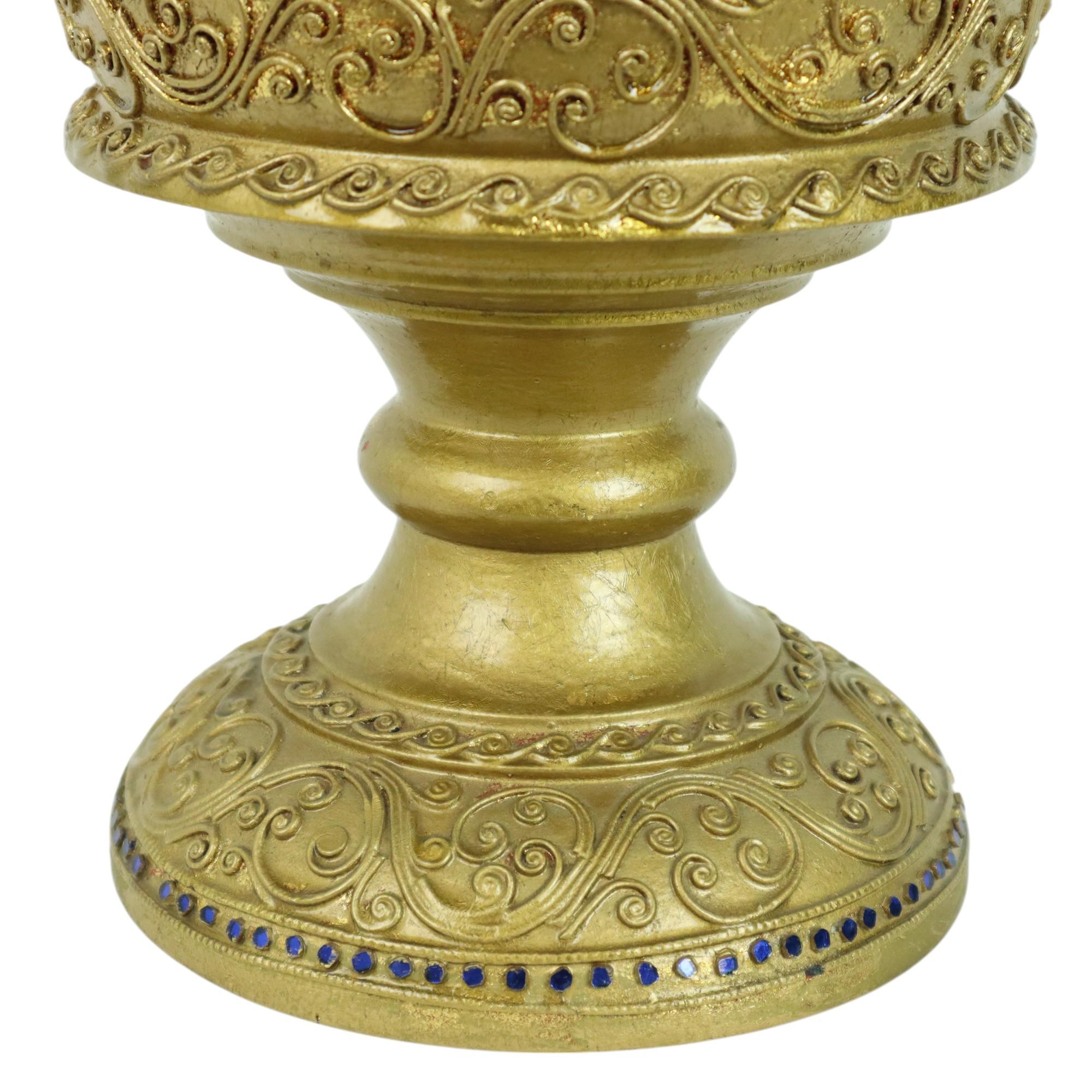 Ciotola per offerte in legno d'epoca dorata a foglia d'oro Burma 49 cm in vendita 1