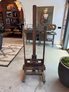 Vintage Wooden Painting Easel; France Circa 1800s; Perfect for Displaying Art