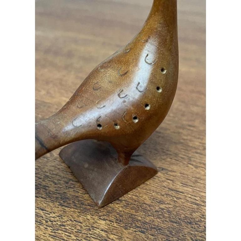 Vintage Pfau Figur aus Holz im Angebot 7