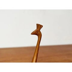 Vintage Wooden Peacock Figurine