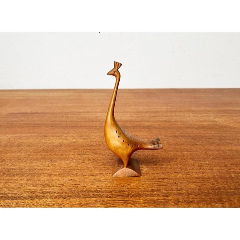 Vintage Pfau Figur aus Holz im Zustand „Hervorragend“ im Angebot in Hamburg, DE