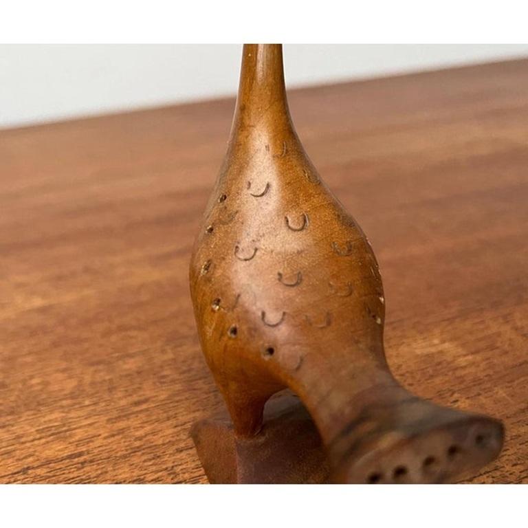 Vintage Pfau Figur aus Holz im Angebot 2