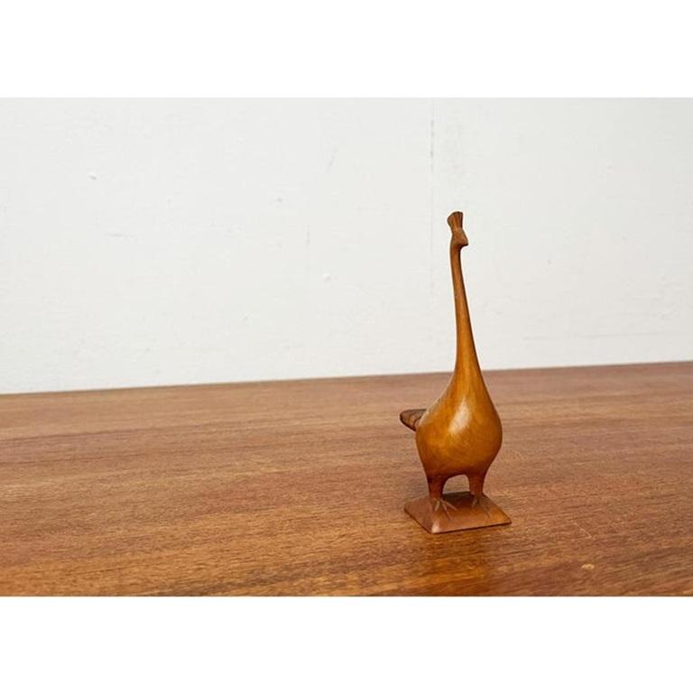 Vintage Pfau Figur aus Holz im Angebot 4