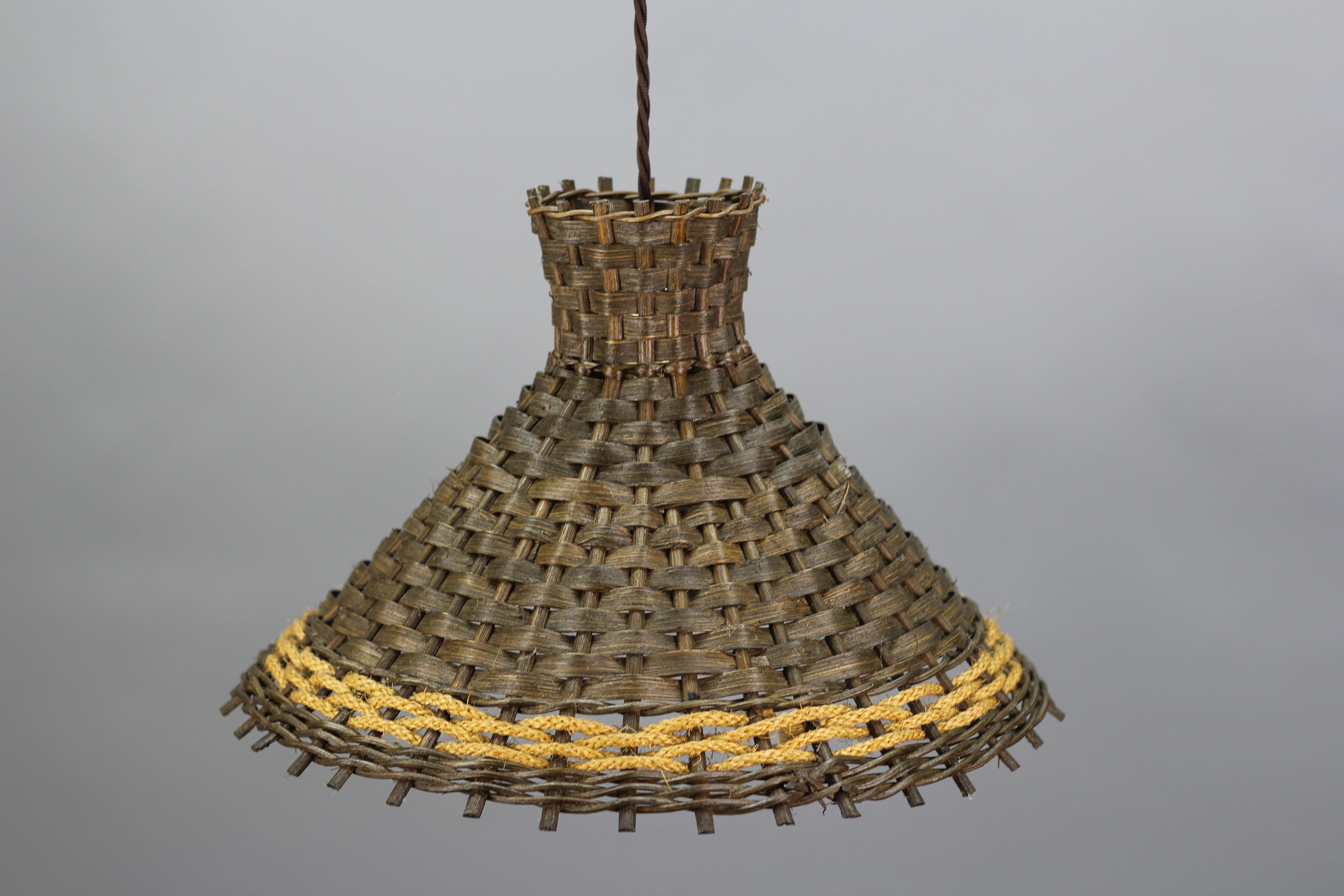 Late 20th Century Vintage Wooden Pendant Light, Germany, 1970s