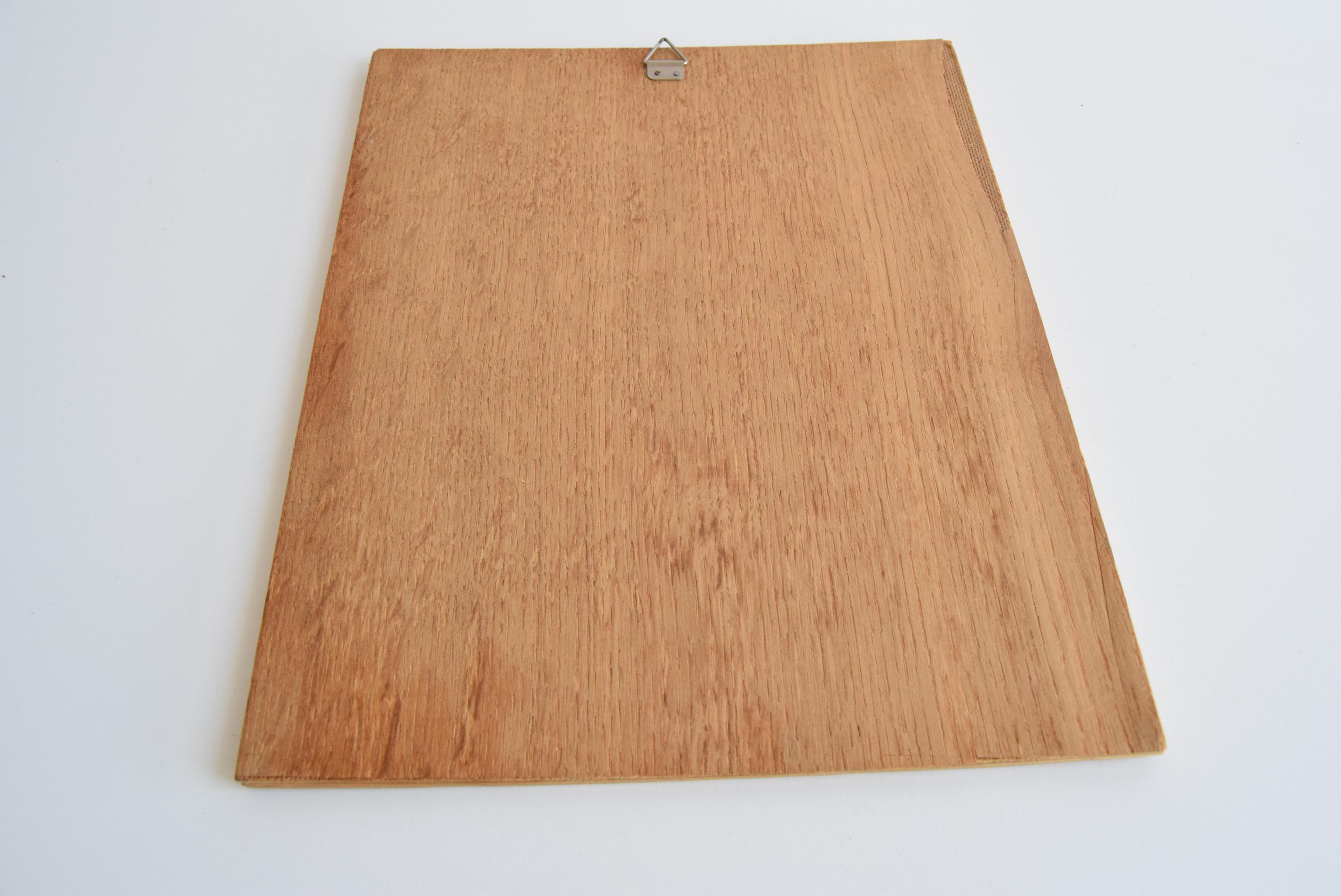 Vintage-Holzbild, Tschechoslowakei, 1950er Jahre. im Angebot 1