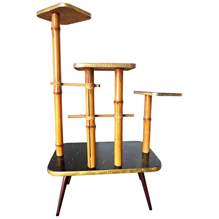 Vintage Wooden Plant Stand, 1950s For Sale at 1stDibs