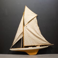 Vintage Wooden Pond Yacht Model