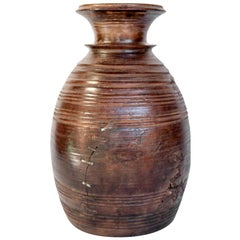 Vintage Wooden Pot from West Nepal, Mid-20th Century