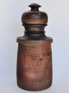 Vintage Wooden Pot or Tekhi, from Nepal, Mid-20th Century