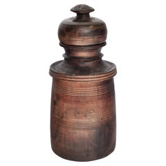 Vintage Wooden Pot or Tekhi, from Nepal, Mid-20th Century