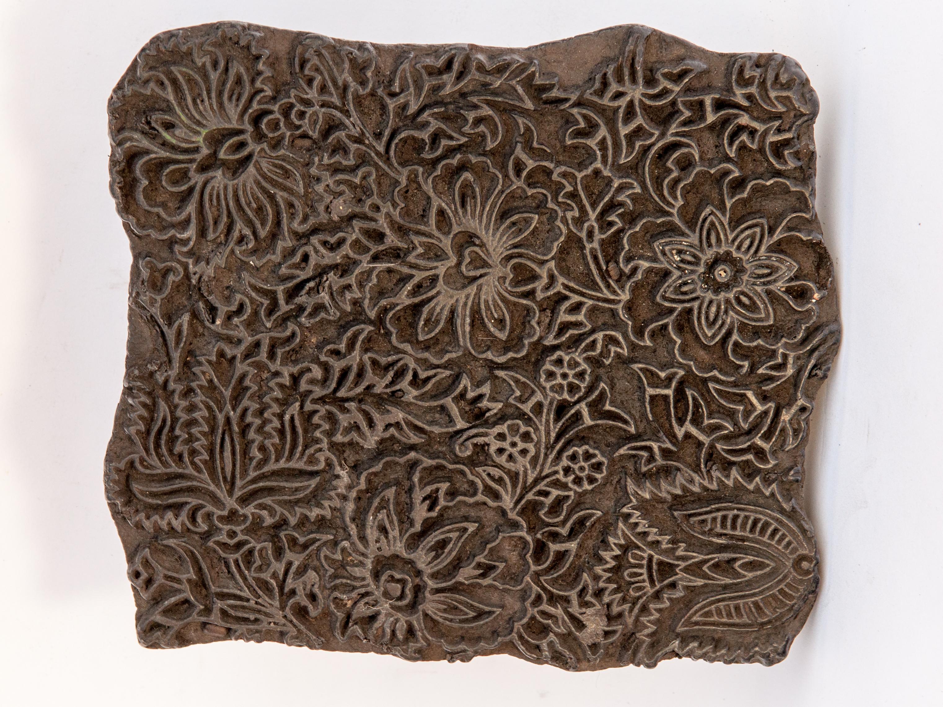 Vintage Wooden Printing Block from India, Late 20th Century 2