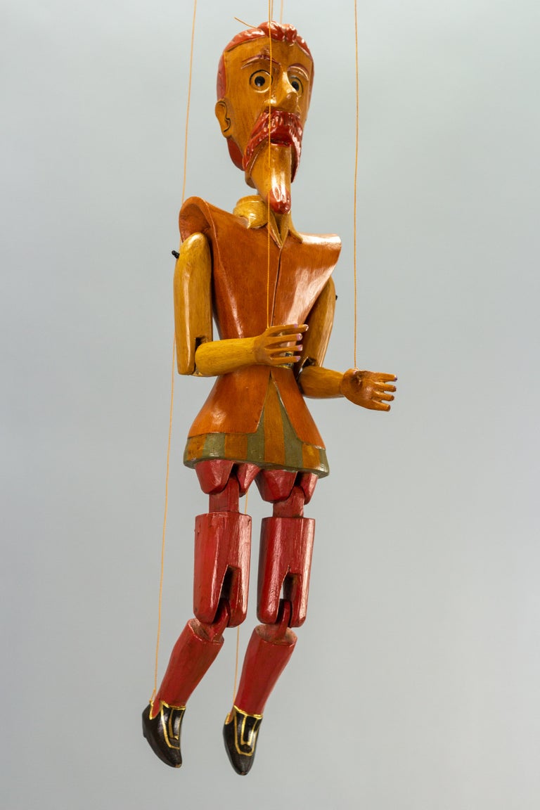 Other Vintage Wooden Puppet Marionette Don Quixote For Sale