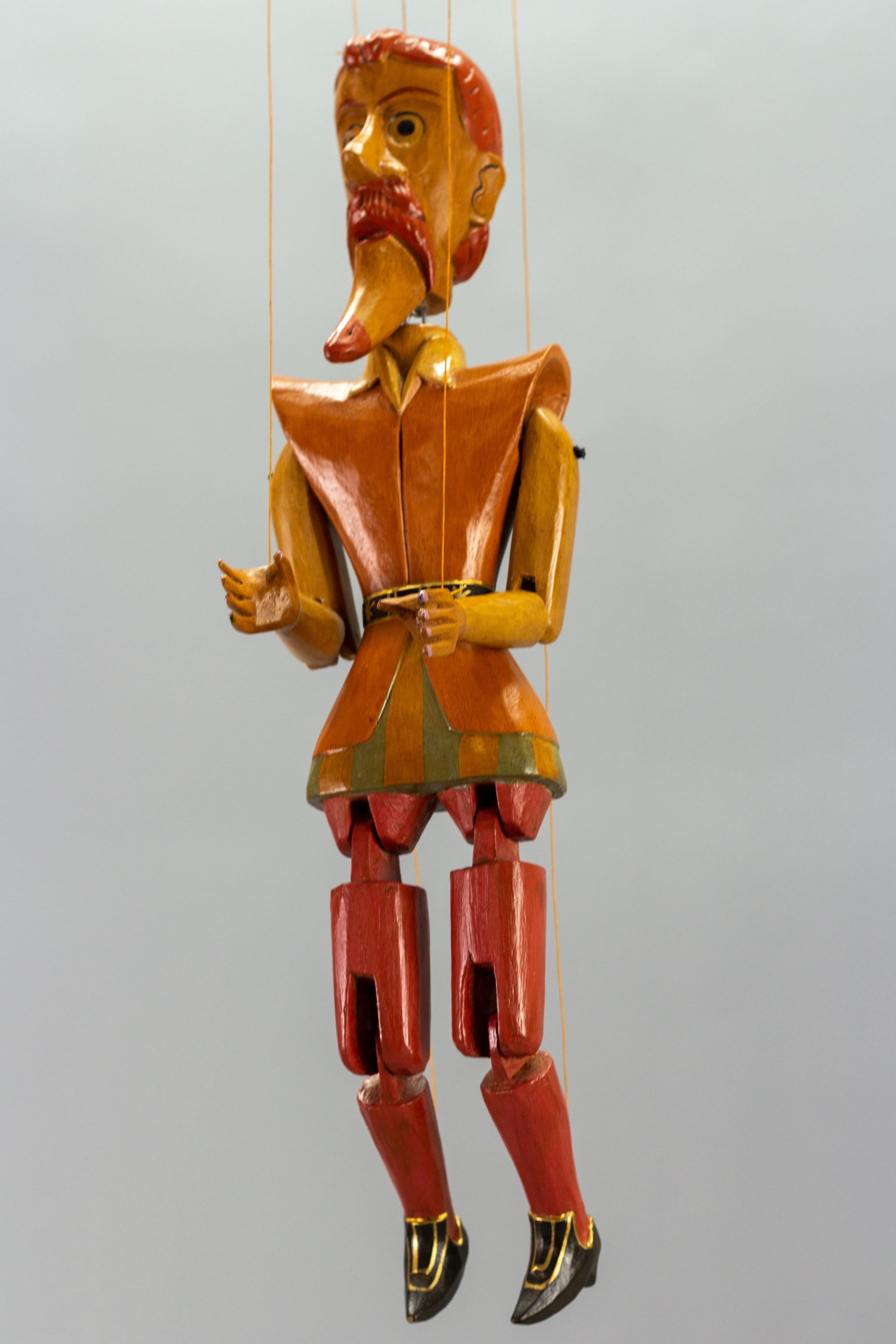 Vintage Wooden Puppet Marionette Don Quixote In Good Condition In Barntrup, DE