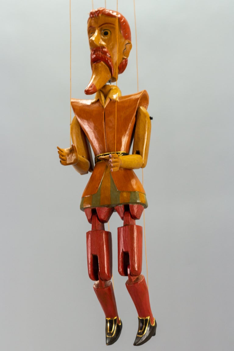 Vintage Wooden Puppet Marionette Don Quixote For Sale 1