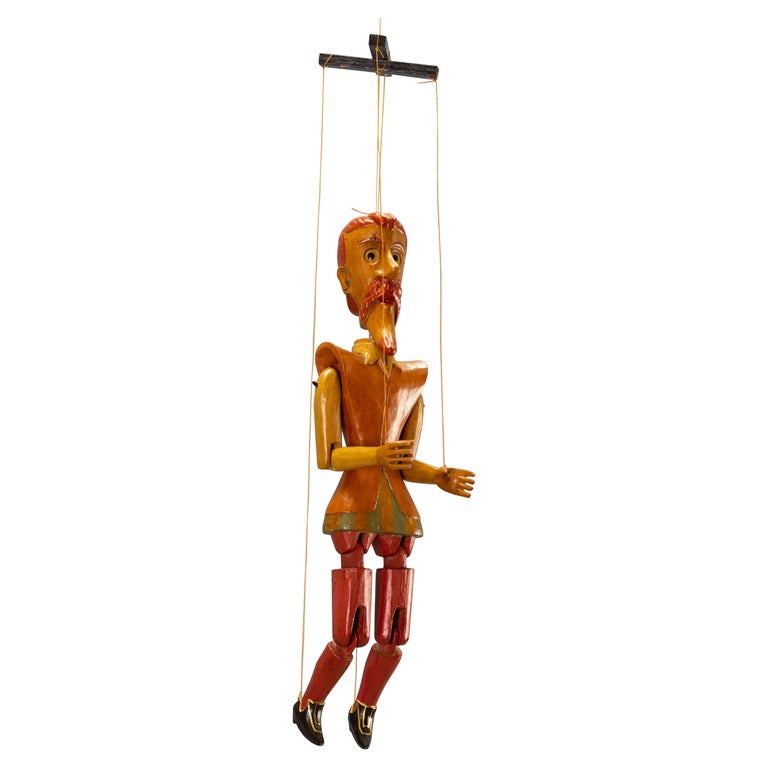 Vintage Wooden Puppet Marionette Don Quixote For Sale