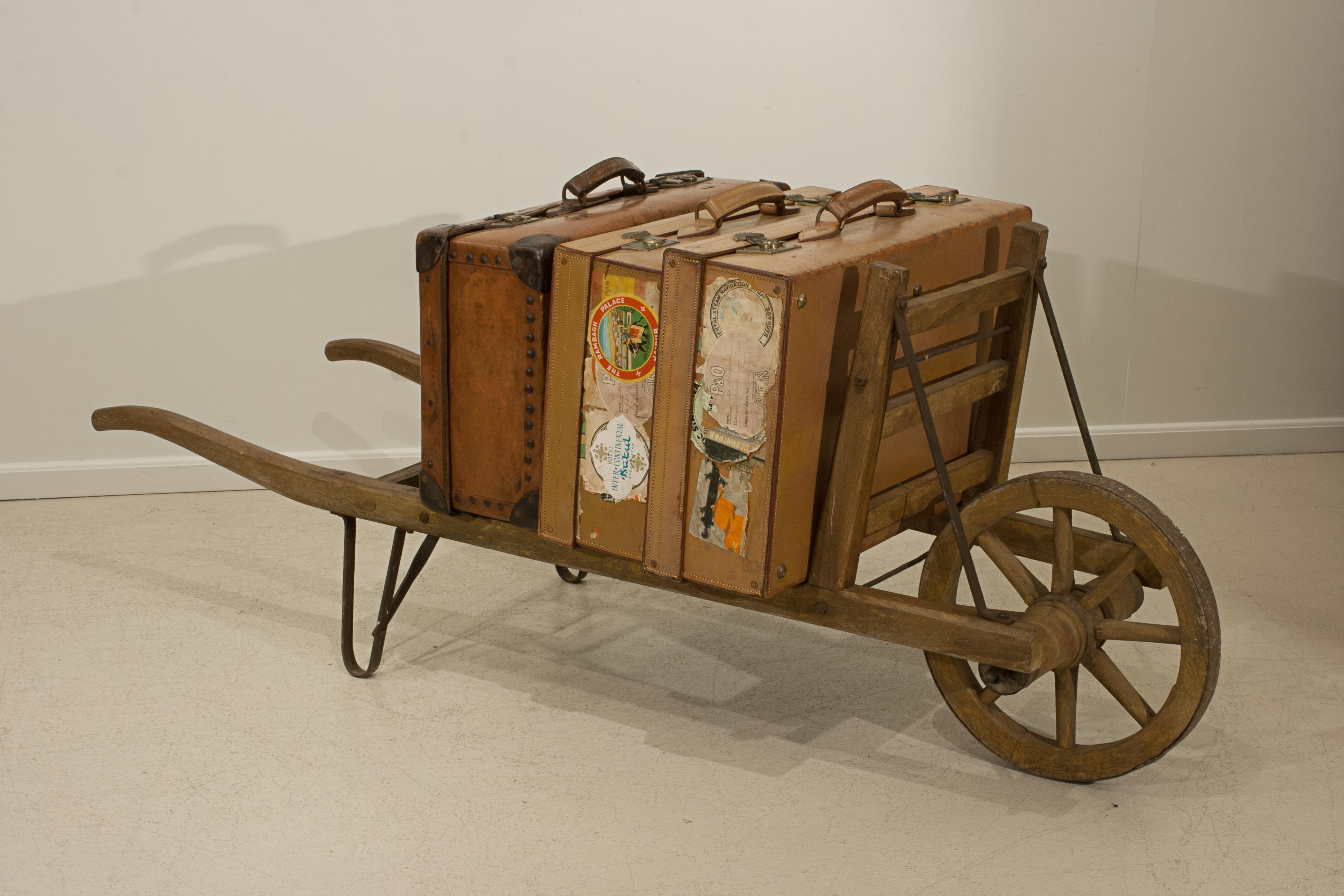 20th Century Vintage Wooden Railway, Porters Luggage Cart For Sale