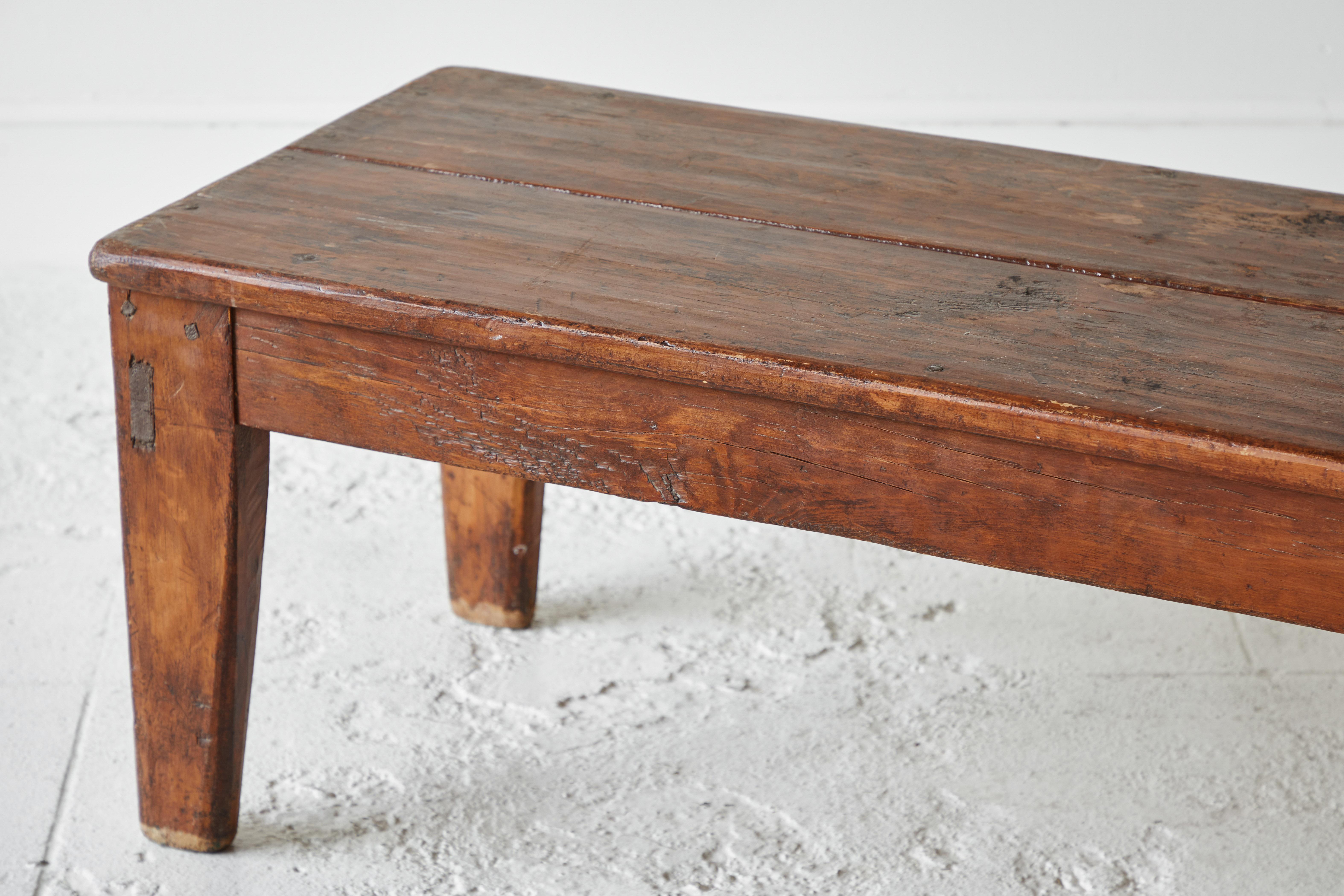 Vintage Wooden Rectangular Coffee Table 4