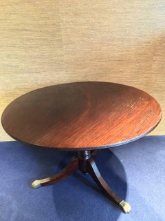 Vintage Wooden Round Dining Table Lions on the Brass Feet, 1940, Italy