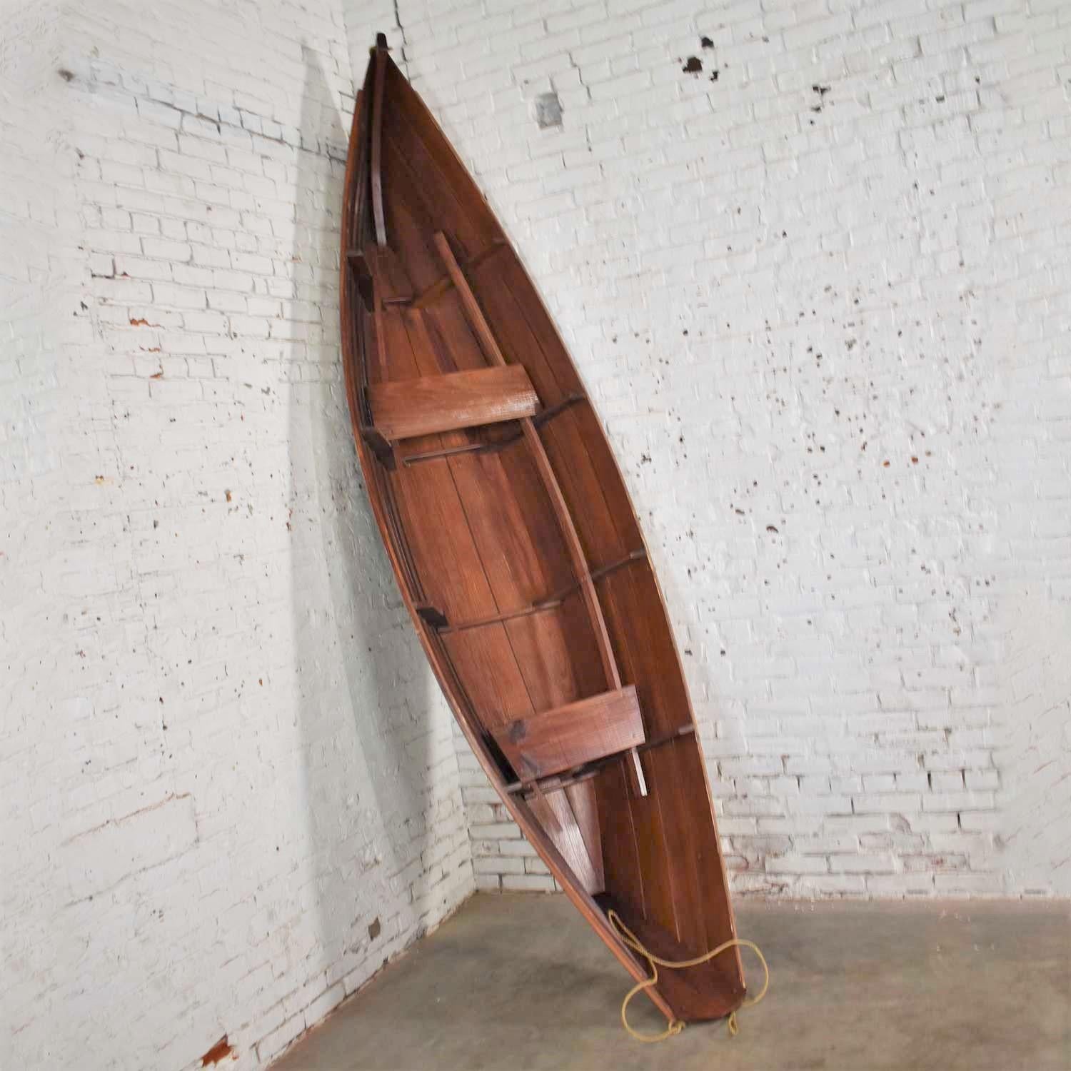 Vintage Wooden Rowboat for Maritime or Nautical Décor 2
