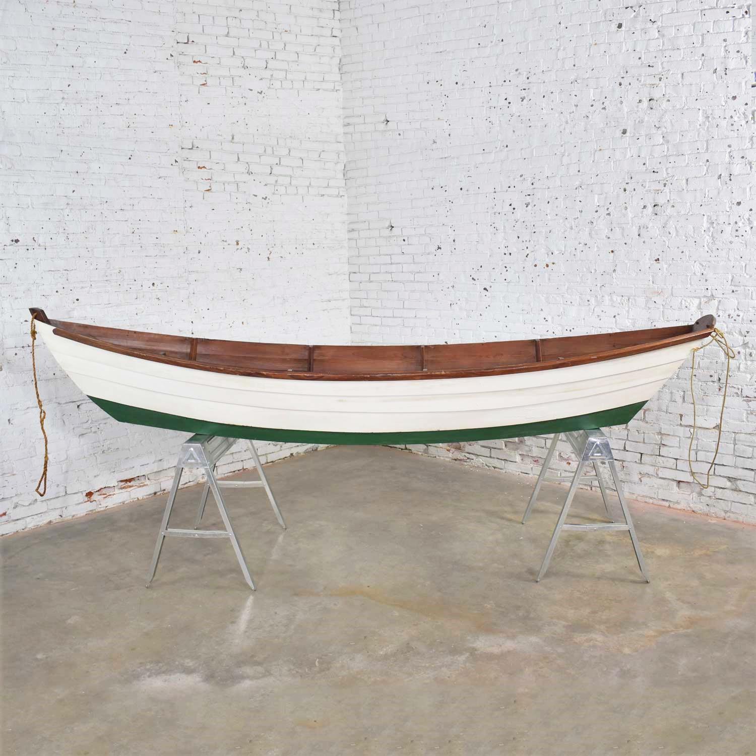 Vintage Wooden Rowboat for Maritime or Nautical Décor 4