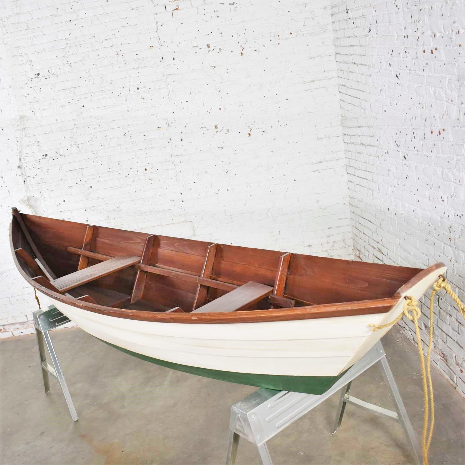 Vintage Wooden Rowboat for Maritime or Nautical Décor 6